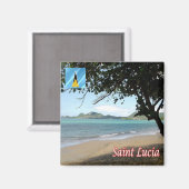 zLC006 SAINT LUCIA, Vigie Beach, Amerika, Fridge Magneet (Voorkant / Achterkant)