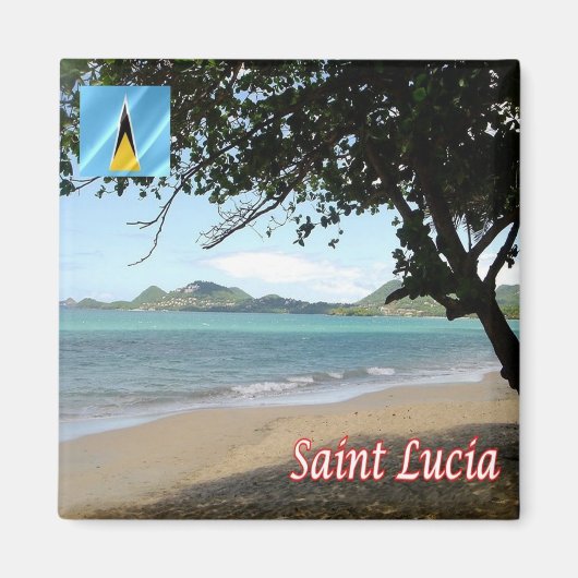 zLC006 SAINT LUCIA, Vigie Beach, Amerika, Fridge Magneet (Voorkant)