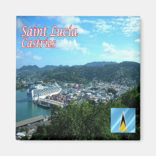 zLC007 CASTRIES, Saint Lucia, Amerika, Fridge Magneet
