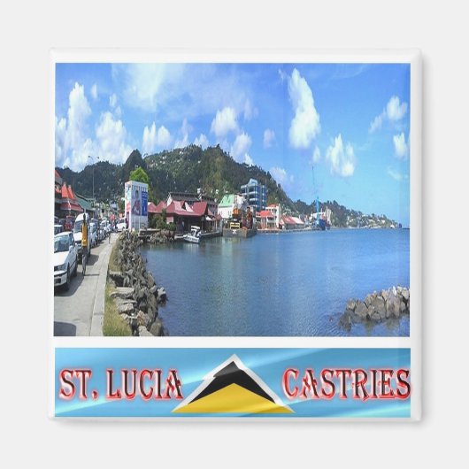 zLC008 CASTRIES, Harbour, Saint Lucia, Fridge Magneet (Voorkant)