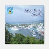 zLC009 CASTRIES, Harbour, Saint Lucia, Fridge Magneet (Voorkant)