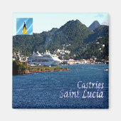 zLC010 CASTRIES, Panorama, Saint Lucia, Fridge Magneet (Voorkant)