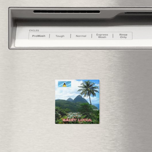 zLC012 SAINT LUCIA, Panorama, Amerika, Fridge Magneet (Insitu (Vaatwasser))