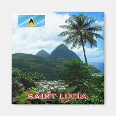zLC012 SAINT LUCIA, Panorama, Amerika, Fridge Magneet (Voorkant)
