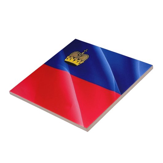 zLI002 LIECHTENSTEIN wafig FLAG - Fridge Magnet K Tegeltje (Zijkant)