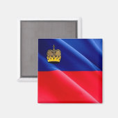 zLI002 LIECHTENSTEIN Wving FLAG - Fridge Magnet (Voorkant / Achterkant)