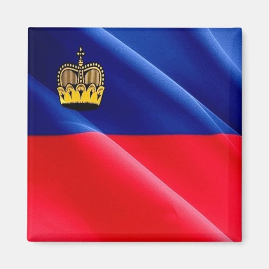zLI002 LIECHTENSTEIN Wving FLAG - Fridge Magnet (Voorkant)