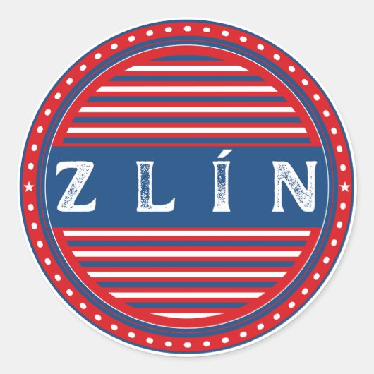 Zlin City Pride Emblem – Czech Identity Ronde Sticker (Voorkant)