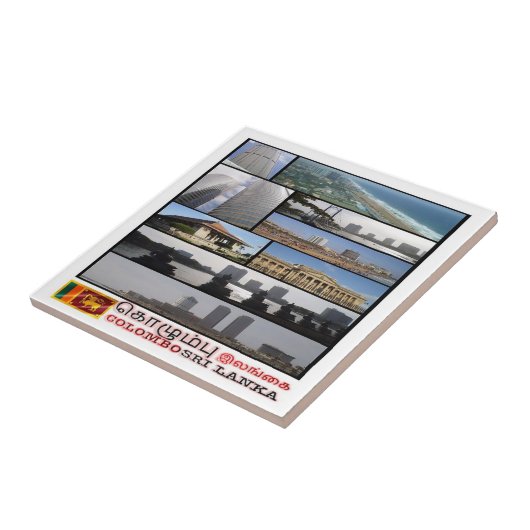 zLK012 COLOMBO collage, Sri Lanka, Azië, Tegeltje (Zijkant)