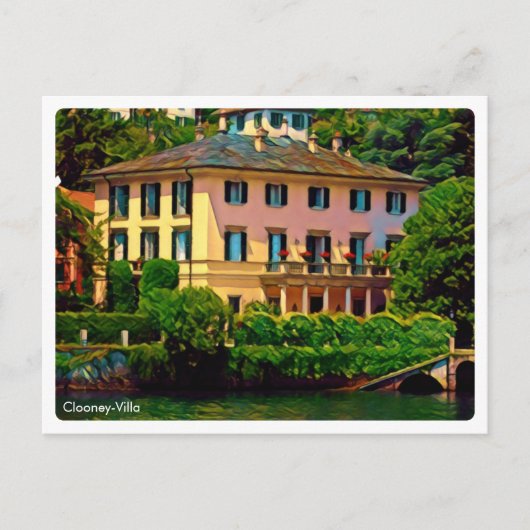 zLMD116 CLOONEY-VILLA Laglio Lake Como Briefkaart (Voorkant)