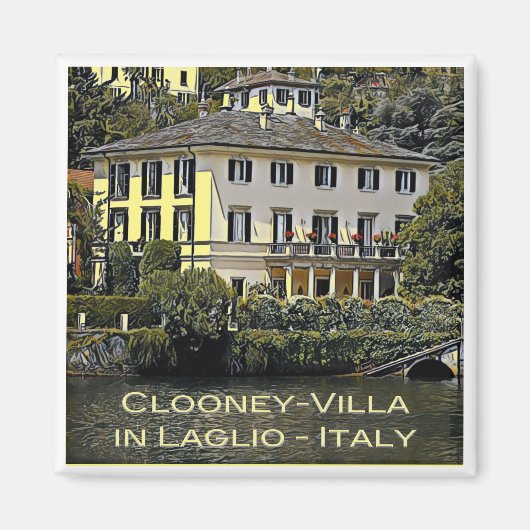 zLMD116 CLOONEY-VILLA Laglio Lake Como, Fridge Magneet (Voorkant)