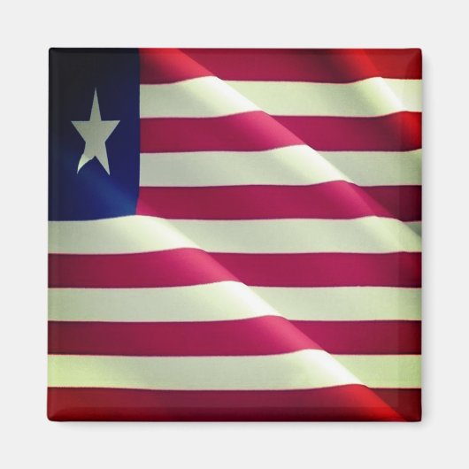 zLR002 LIBERIA, WAVING FLAG, Afrika, Fridge Magneet (Voorkant)