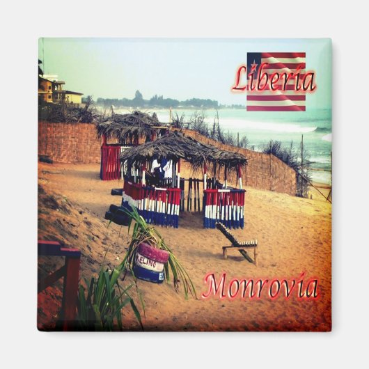 zLR003 MONROVIA, Beach, Liberia, Afrika, Fridge Magneet (Voorkant)