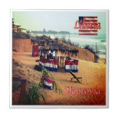 zLR003 MONROVIA, Strand, Liberia, Afrika, Tegeltje (Voorkant)