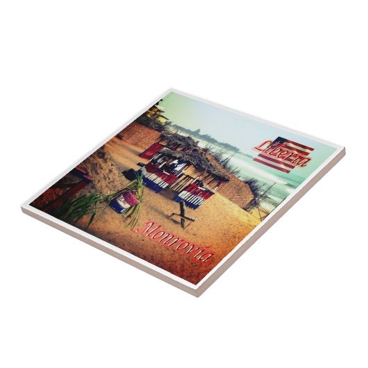 zLR003 MONROVIA, Strand, Liberia, Afrika, Tegeltje (Zijkant)