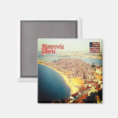 zLR004 MONROVIA, Panorama, Liberia, Afrika, Fridge Magneet (Voorkant / Achterkant)