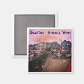 zLR007 MONROVIA, Broad Street, Liberia, Fridge Magneet (Voorkant / Achterkant)