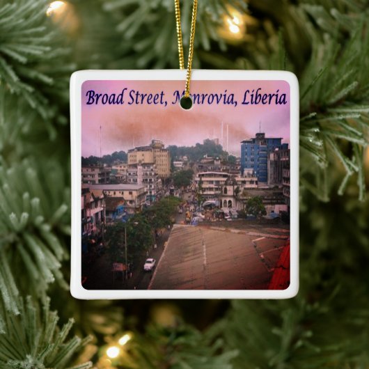 zLR007 MONROVIA, Broad Street, Liberia, Keramisch Ornament (Boom)