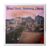 zLR007 MONROVIA, Broad Street, Liberia, Tegeltje (Voorkant)