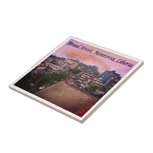 zLR007 MONROVIA, Broad Street, Liberia, Tegeltje (Zijkant)