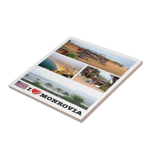 zLR008 MONROVIA I Love, Mozaïek, Liberia, Tegeltje (Zijkant)