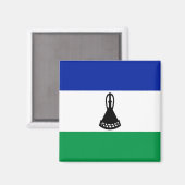 zLS001 LESOTHO FLAG, Afrika, Fridge Magneet (Voorkant / Achterkant)