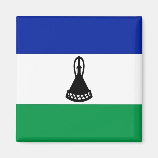 zLS001 LESOTHO FLAG, Afrika, Fridge Magneet (Voorkant)
