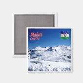 zLS007 MALUTI, sneeuw, Lesotho, Afrika, Fridge Magneet (Voorkant / Achterkant)
