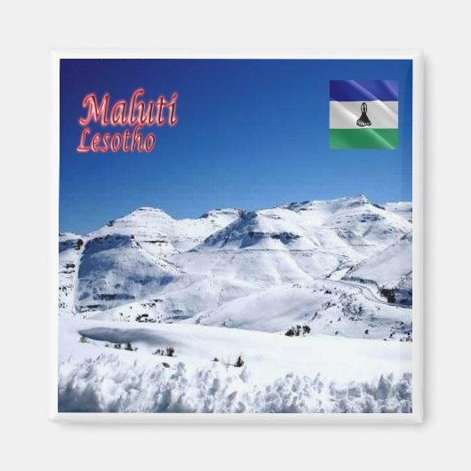 zLS007 MALUTI, sneeuw, Lesotho, Afrika, Fridge Magneet (Voorkant)