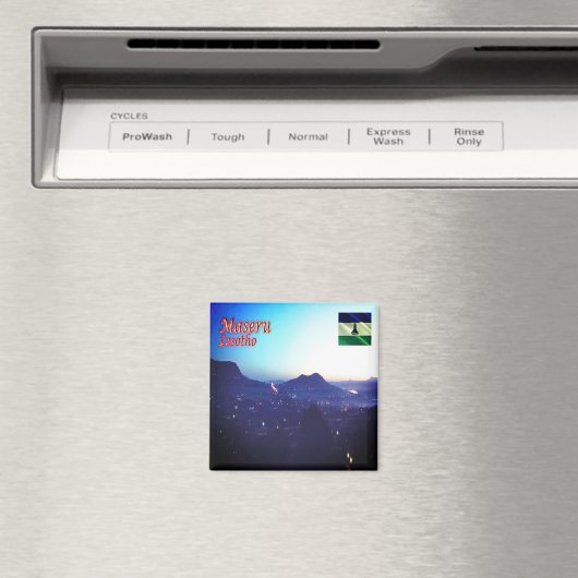 zLS009 MASERU Night, Lesotho, Afrika, Fridge Magneet (Insitu (Vaatwasser))