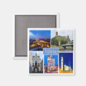zLT005 VILNIUS Europe, Fridge Magneet (Voorkant / Achterkant)