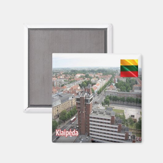 zLT013 KLAIPEDA, Litouwen, Fridge Magnet (Voorkant / Achterkant)