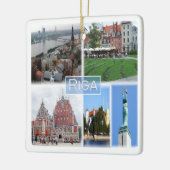 zLV003 RIGA, Latvijas, Republiek Letland, Keramisch Ornament (Links)