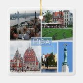 zLV003 RIGA, Latvijas, Republiek Letland, Keramisch Ornament (Achterkant)