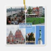 zLV003 RIGA, Latvijas, Republiek Letland, Keramisch Ornament (Voorkant)