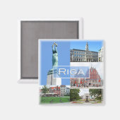 zLV004 RIGA, Republiek Letland, Europa, Fridge Magneet (Voorkant / Achterkant)