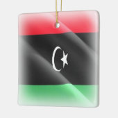 zLY002 LIBIË, zwaaiende vlag Libanees, Afrika, Keramisch Ornament (Links)