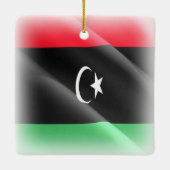 zLY002 LIBIË, zwaaiende vlag Libanees, Afrika, Keramisch Ornament (Achterkant)