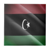 zLY002 LIBIË, zwaaiende vlag Libanees, Afrika, Tegeltje (Voorkant)
