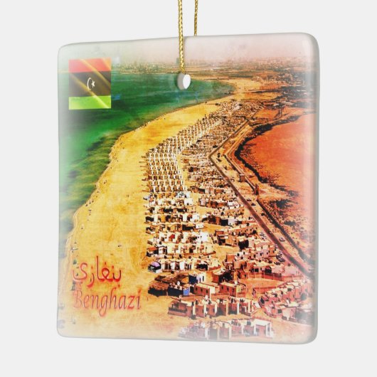 ZLY005 BENGHAZI, Strand, Libië, Afrika, koelkast C Keramisch Ornament (Links)