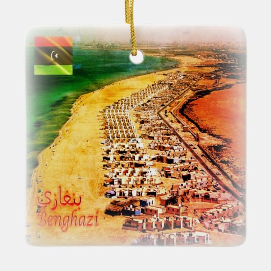 ZLY005 BENGHAZI, Strand, Libië, Afrika, koelkast C Keramisch Ornament (Voorkant)
