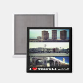 ZLY018 TRIPOLI I Love, Mosaic, Libya, Fridge Magneet (Voorkant / Achterkant)
