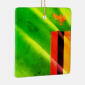 ZM002 ZAMBIA Waving Flag, Afrika, Fridge Keramisch Ornament (Rechts)