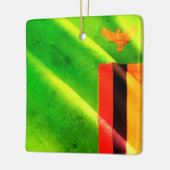 ZM002 ZAMBIA Waving Flag, Afrika, Fridge Keramisch Ornament (Links)
