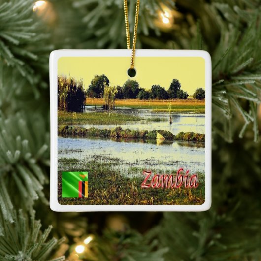 ZM004 ZAMBIA, Bangweulu Swamps, Afrika, Keramisch Ornament (Boom)