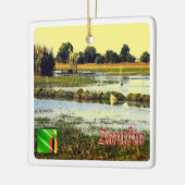 ZM004 ZAMBIA, Bangweulu Swamps, Afrika, Keramisch Ornament (Links)