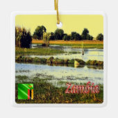 ZM004 ZAMBIA, Bangweulu Swamps, Afrika, Keramisch Ornament (Voorkant)
