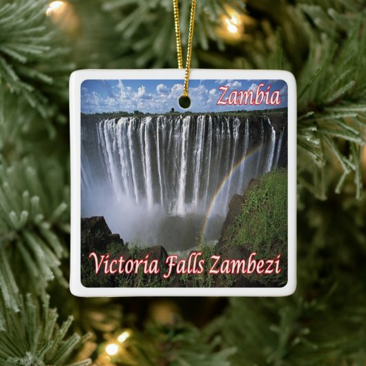 ZM007 ZAMBIA, Victoria Herfsten Zambezi, Keramisch Ornament (Boom)