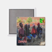 ZM009 ZAMBIA, Zambiaanse vrouwen, Afrika, Fridge Magneet (Voorkant / Achterkant)