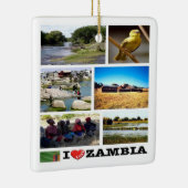 ZM010 ZAMBIA I Love, Mosaic, Africa, Keramisch Ornament (Rechts)